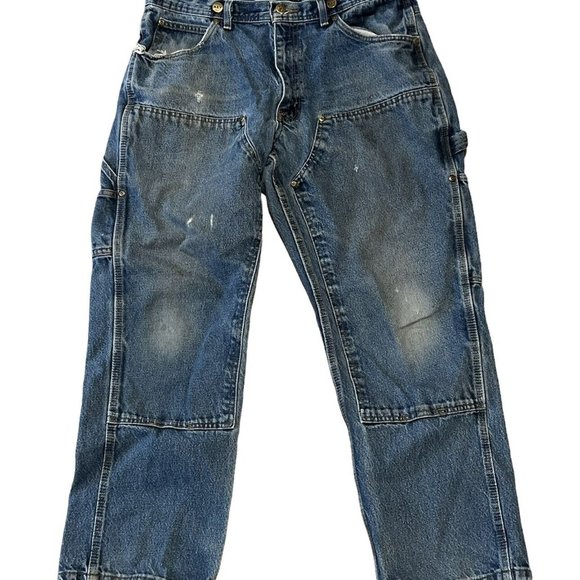 Key Jeans Key Double Knee Stained Distressed Work Denim Jean Pants